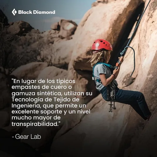 Vista 6 de BLACK DIAMOND Zapatos de escalada para niños Momentum Parte superior de punto Suela de goma duradera de 4.3mm Cierre de velcro para gimnasio