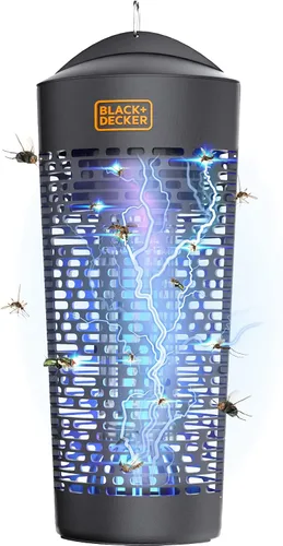 Vista 2 de BLACK+DECKER - Exterminador de insectos para exteriores, trampa eléctrica UV para insectos, matamoscas, mosquitos, jejenes y otras plagas voladoras