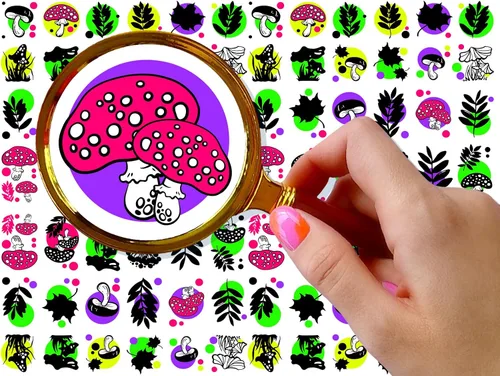 Vista 3 de Calcomanías para uñas (5 hojas) FLONZNAIL Ácido Psicodélico Setas Decoración de Uñas