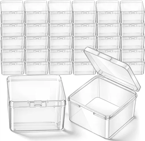 Vista 38 de 6 piezas de mini contenedores de almacenamiento de cuentas de plástico transparente para recolectar artículos pequeños, cuentas, joyas, tarjetas