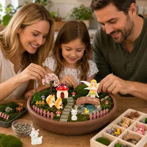 Vista 7 de EKisemio 150 Pcs Fairy Garden Accessories Kit,Miniature Fairy Houses Decor