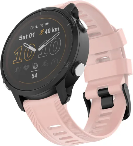 Vista 2 de ISABAKE Correa de reloj para Garmin Forerunner 955/945/745, correa de repuesto de silicona de 0.866 in para pulseras Fenix 5/6/Approach S60 Rosa