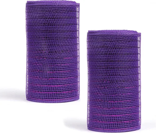 Vista 12 de YYCRAFT Paquete de 2 cintas de malla de polímero metálico de 6 pulgadas (total 20 yardas, verde manzana)
