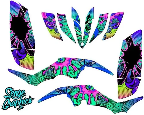 Vista 7 de All Years Raptor 350 Zany Blue Senge - Kit de gráficos compatible con Yamaha