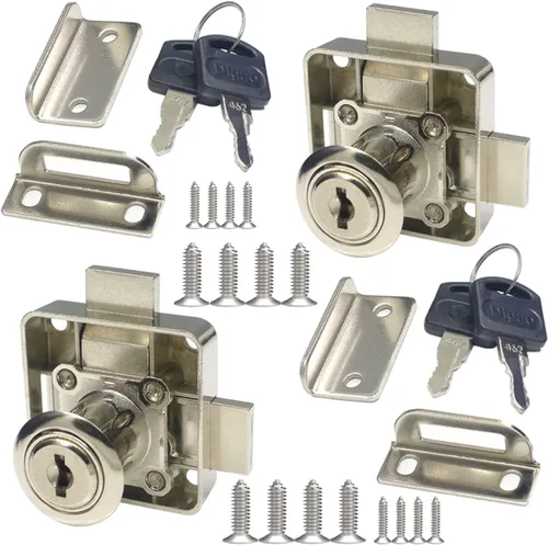 Vista 10 de Cerradura de gabinete de doble puerta con doble cerrojo [con llave igual] – Montaje lateral izquierdo, diámetro de perforación 3/4"/19mm para panel