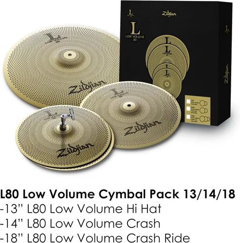 Vista 2 de Zildjian Paquete variado de platillo, juego de 13 pulgadas, 14 pulgadas, 18 pulgadas (LV348)
