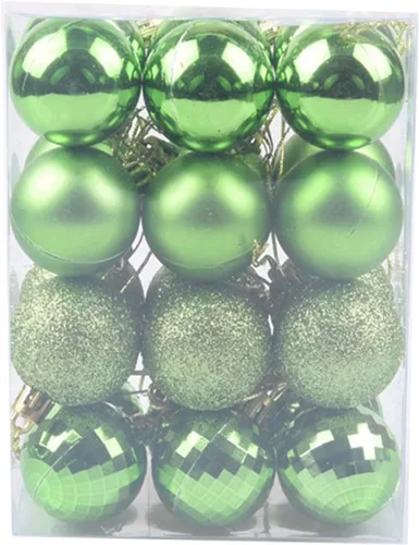 Vista 16 de Esferas colgantes para árbol de Navidad, 24 adornos irrompibles, plástico de 1.6 pulgadas, irrompible, Navidad, boda, fiesta, vacaciones, Negro