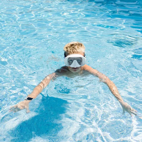 Vista 3 de Splash Place Máscara de natación para adultos con correa de tela Gafas de natación para adultos con cubierta para la nariz, hipoalergénicas,