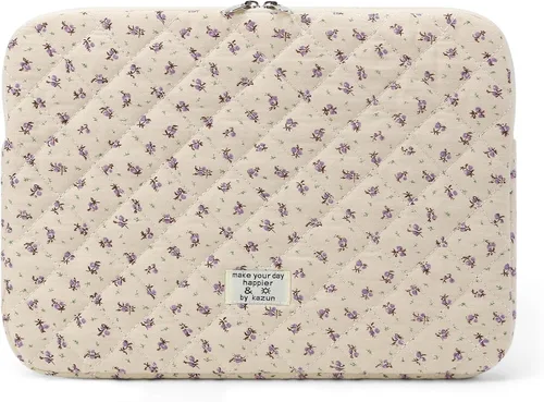 Vista 14 de Funda acolchada para laptop de 15 a 15.6 pulgadas, bonita funda protectora acolchada para computadora portátil con estampado floral para MacBook