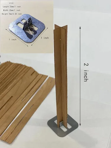 Vista 2 de PXBBZDQ Mechas de madera cruzada para hacer velas, 75 mechas de madera agrietada para velas (25 juegos)