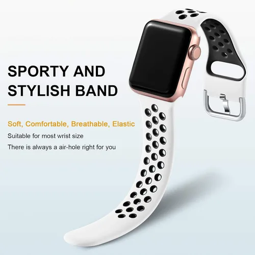 Vista 8 de Lerobo Paquete de 4 correas compatibles con Apple Watch de 1.732 pulgadas, 1.654 pulgadas, 1.772 pulgadas, 1.614 pulgadas, 1.575 pulgadas, 1.575