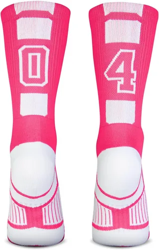 Vista 30 de ChalkTalkSPORTS Calcetines de equipo personalizados - Calcetines con números rosados Elige tu número