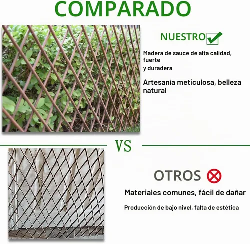Vista 4 de 86 York Panel de valla extensible de sauce para plantas trepadoras, hiedra, rosa, pepinos, clemátide (1)