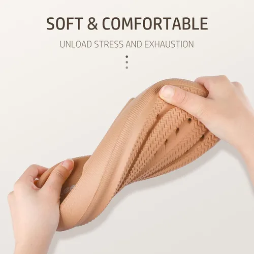 Vista 2 de Leevar Sandalias Cloud para mujeres y hombres, suaves, cómodas, relajantes, suela gruesa, antideslizantes, fáciles de limpiar, para ducha, natación