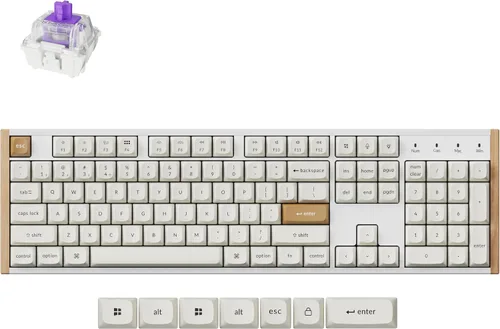 Vista 10 de Keychron K10 HE QMK Teclado mecánico personalizado inalámbrico para juegos, 2.4 GHz/Bluetooth/con cable tamaño completo intercambiable en caliente
