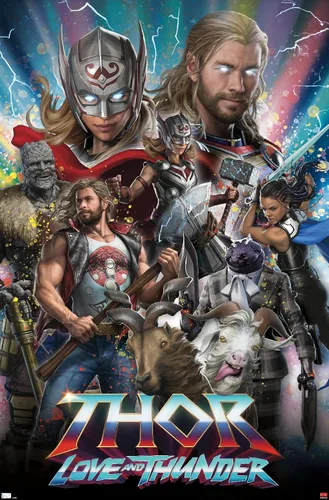 Vista 12 de Trends International Marvel Thor: Love and Thunder - Póster de pared increíble, 14.725 x 22.375 pulgadas, versión enmarcada de madera de granero