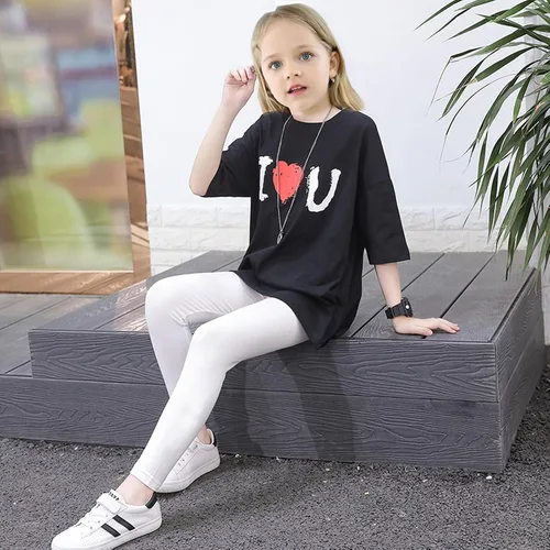 Vista 6 de Leggings básicos de algodón para niñas pequeñas, paquete de 3 leggings para niñas, pantalones largos, leggings activos para niñas