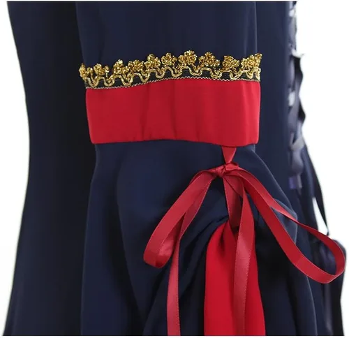 Vista 5 de CosplayDiy Vestido renacentista para mujer, disfraz medieval, vestidos victorianos, falda pirata, vestido de elfo de hadas renacentistas