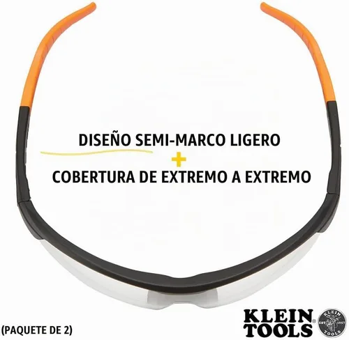 Vista 4 de KLEIN TOOLS 60171 Gafas de seguridad semicarco, lente transparente, paquete
