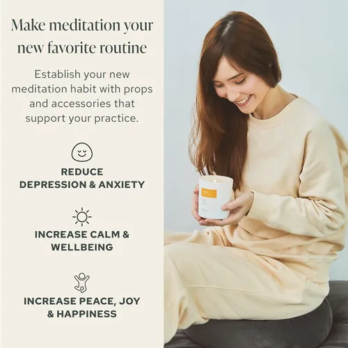 Vista 7 de Mindful Modern Natural Awaken Candle Aroma de jengibre y hierba de limón Aromaterapia para aliviar el estrés, meditación, yoga, curación