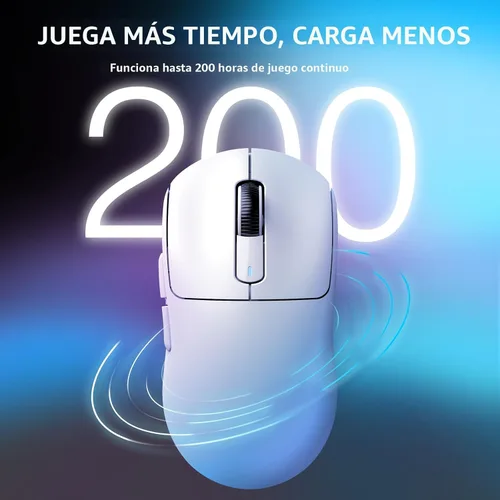 Vista 7 de ATTACK SHARK X3 - Mouse inalámbrico para juegos, mouse ergonómico de computadora de 1.49 onzas, triple modo PAW3395 sensor óptico de 26 K DPI