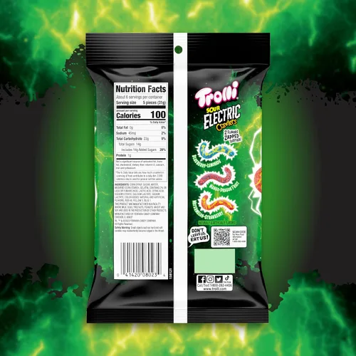 Vista 2 de Trolli Electric Crawlers Candy, bolsa de 6.3 onzas