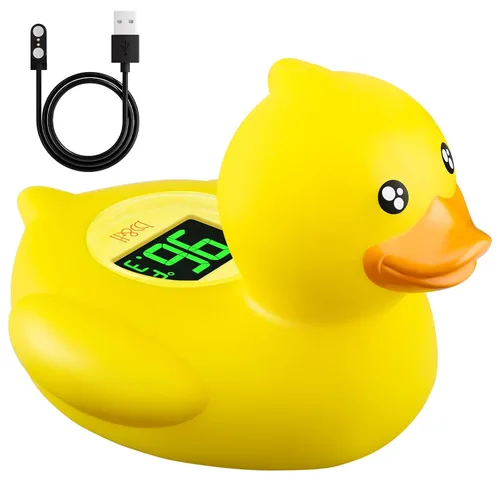 Vista 10 de b&h Termómetro de baño para bebés, recargable por USB, lecturas de temperatura instantáneas y precisas, impermeable, monitor digital de temperatura
