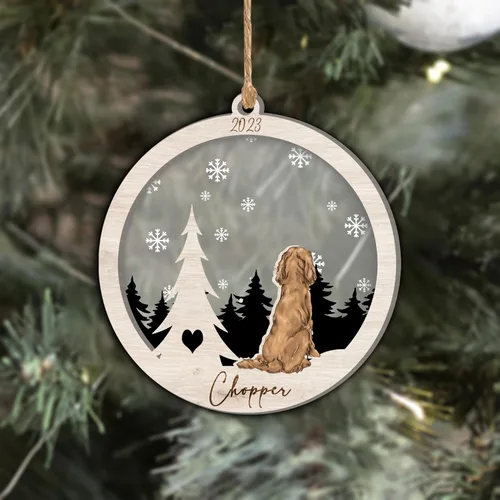Vista 59 de Nazenti Adorno de Navidad conmemorativo personalizado, regalo personalizado de recuerdo de perro, condolencias por pérdida de mascotas, sabueso
