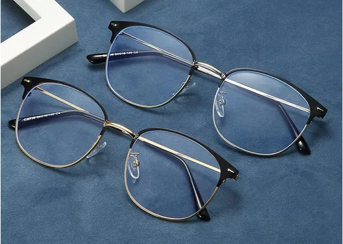 Vista 4 de Shiratori Nuevas gafas de lente transparentes sin borde de medio marco vintage de moda