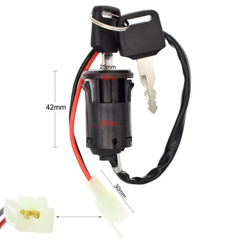 Vista 3 de 2 unids 2 cables interruptor de llave de encendido para scooter eléctrico Golf Scooter Bicicletas ATV ciclomotor GoKart U KS51 motocicleta 2