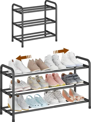 Vista 14 de KANAV Zapatero expandible de 2 niveles, organizador de zapatos ajustable y almacenamiento para armario, zapatero pequeño que ahorra espacio
