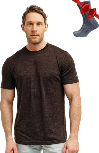 Vista 19 de Camiseta 100% de lana merino para hombre - Camiseta interior de capa base Tinta negra