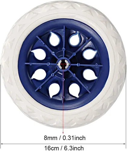 Vista 2 de uxcell Carrito de compras Rueda Reemplazo 6.5 Pulgadas Dia Goma Espuma Azul 2pcs (Capacidad de Carga 22Lbs Cada uno)