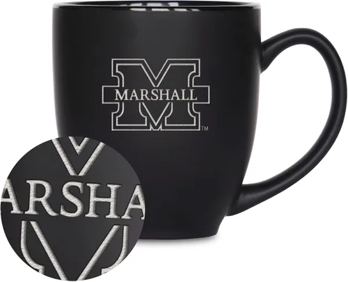 Vista 181 de Rico Industries - Taza de cerámica mate negra con grabado láser estándar de 15oz para NCAA (escuelas T & U) - Para bebidas calientes o frías