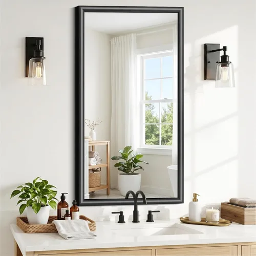 Vista 11 de FORBATH Bathroom Mirror for Over Sink, 18x30 Inch Black Vanity Mirror