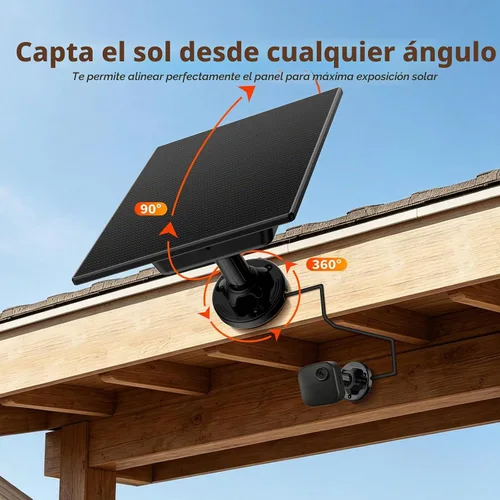 Vista 8 de 4 paneles solares para cámara Blink, energía solar + batería integrada de Negro