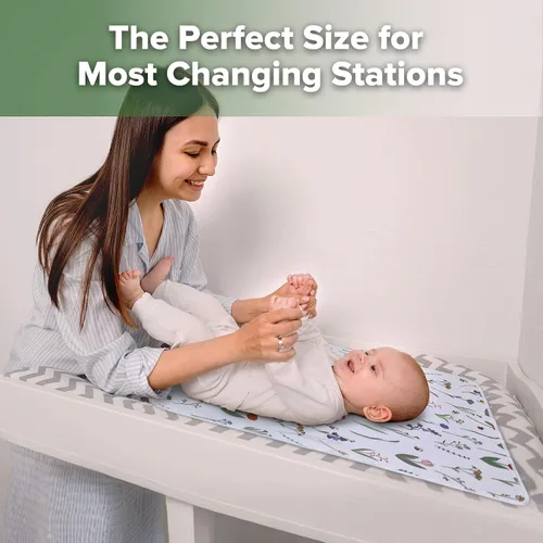 Vista 3 de haakaa Forros impermeables para cambiador (1 unidad, 19.7 x 27.5 pulgadas, flor de miel) Reusable Waterproof Baby Changing Mat with 100% Cotton