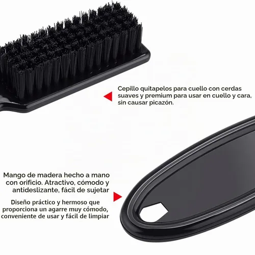 Vista 5 de Patelai 12 cepillos para cortaúñas para peluquero, color negro