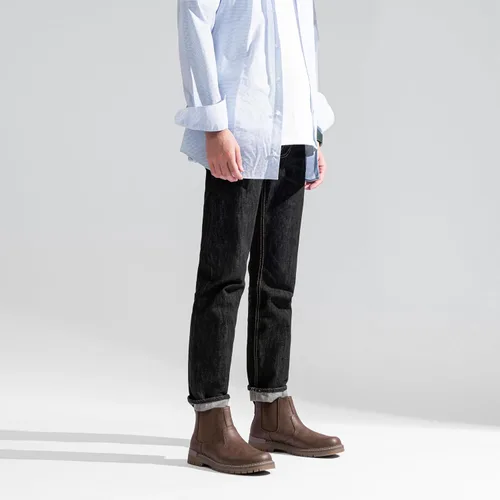 Vista 6 de Jousen Botas Chelsea para hombre, botas de tobillo casuales para hombre