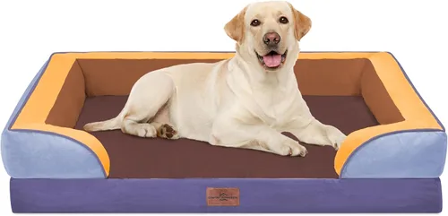 Vista 179 de Comfort Expression - Cama ortopédica para perros medianos, 28 x 19 pulgadas, cama impermeable y de apoyo de espuma con cojines removibles, sofá