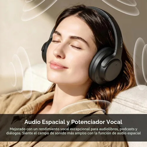 Vista 4 de Srhythm NiceComfort 15 (2nd Gen) Hybrid Noise Cancelling Wireless Headphones,Bluetooth 6.0,with Low Latency,Spatial Audio,ENC,120Hrs