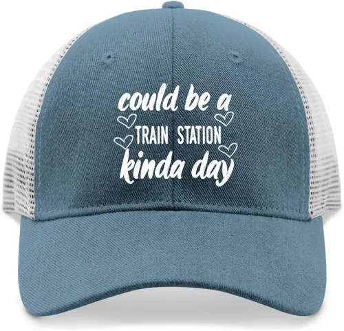 Vista 9 de Hat Could be a Train Station Kinda Day Dad Hat for Men Funny Denim Dad Hat Adjustable