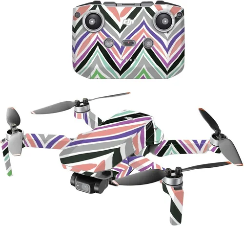 Vista 22 de MightySkins - Compatible con DJI Mini 2 Dron portátil – Aqua Chevron Funda protectora de vinilo duradera y única Fácil de aplicar, quitar y Acua