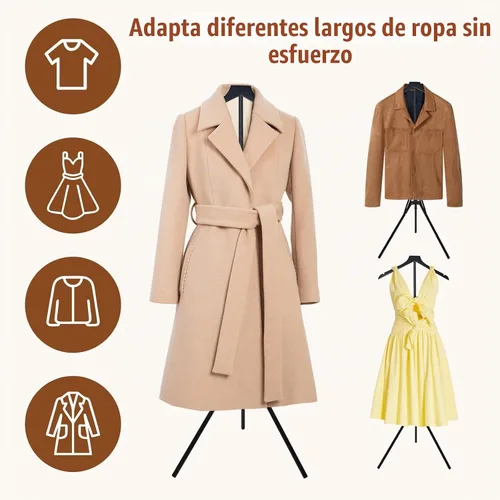 Vista 3 de Paquete de 2 soportes de exhibición ajustables para camisas de 32 a 63 Negro-2pcs