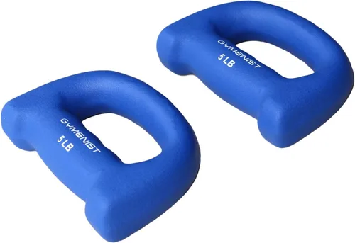 Vista 4 de GYMENIST Juego de 2 mancuernas de neopreno en forma de mano para ejercicio, correr, caminar, cardio, par