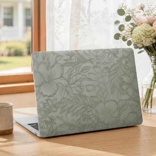 Vista 19 de iCasso - Funda compatible con MacBook Air de 13 pulgadas, versiones 2020-2018 A2337 M1 A2179 A1932, carcasa rígida de plástico con textura de cuero
