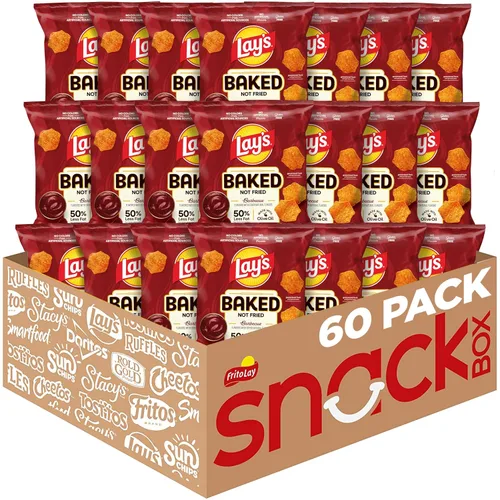 Vista 9 de Lay del horno Baked Flavored patatas fritas de barbacoa, 1.125 onza (Pack de 64)