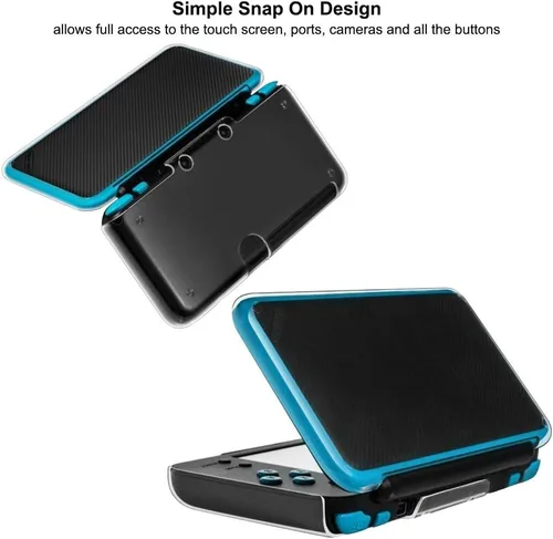 Vista 5 de Hard Case Compatible New 2DS XL with 2 Packs Screen Protector, AFUNTA Anti-Scratch Crystal Clear Case, with 4 Pcs Tempered Glass Protective Films