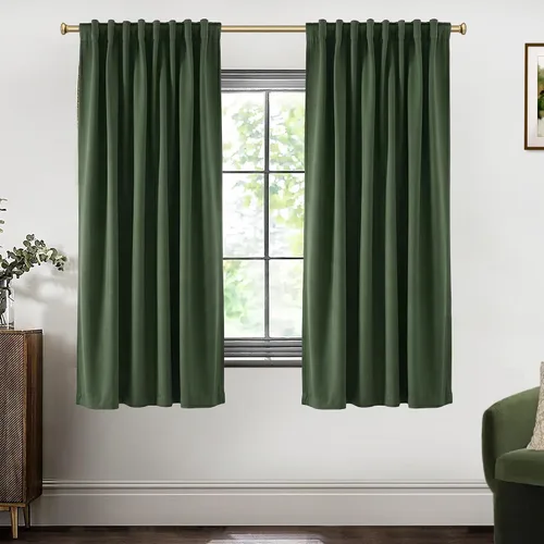 Vista 64 de SHINELAND Cortinas opacas cortas para ventanas de dormitorio, cortinas de baño, 45 pulgadas de largo