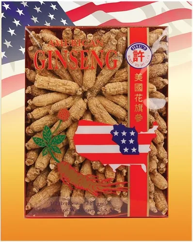 Vista 9 de Hsu's SKU 0130-4 Caja de raíces de ginseng americano de Wisconsin medio corto extra grande de 4 onzas para té, sopa y regalos, premium, sin OMG, sin